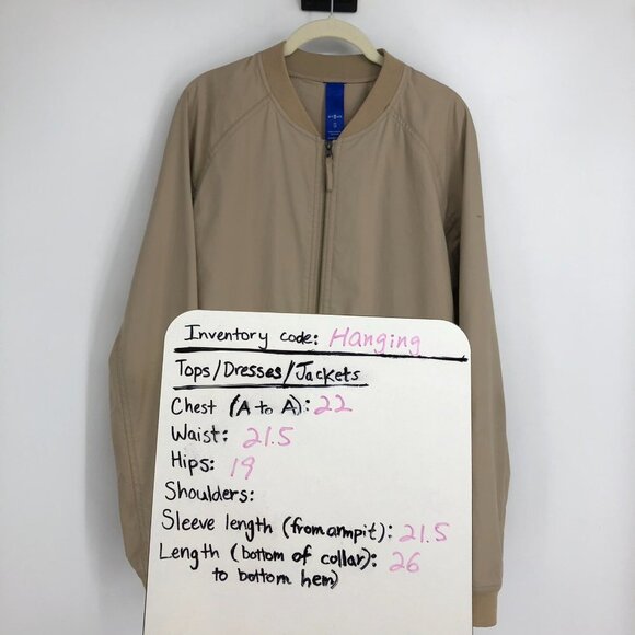 Kit & Ace men's Khaki utility style tan bomber jacket full zip pockets size S - Picture 13 of 14